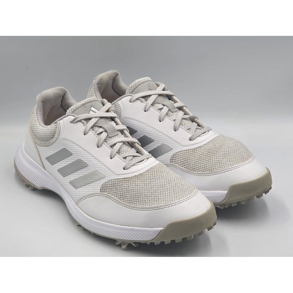 Womens Ladies Adidas Golf Tech Response 2.0 White/Silver cleats US 10
